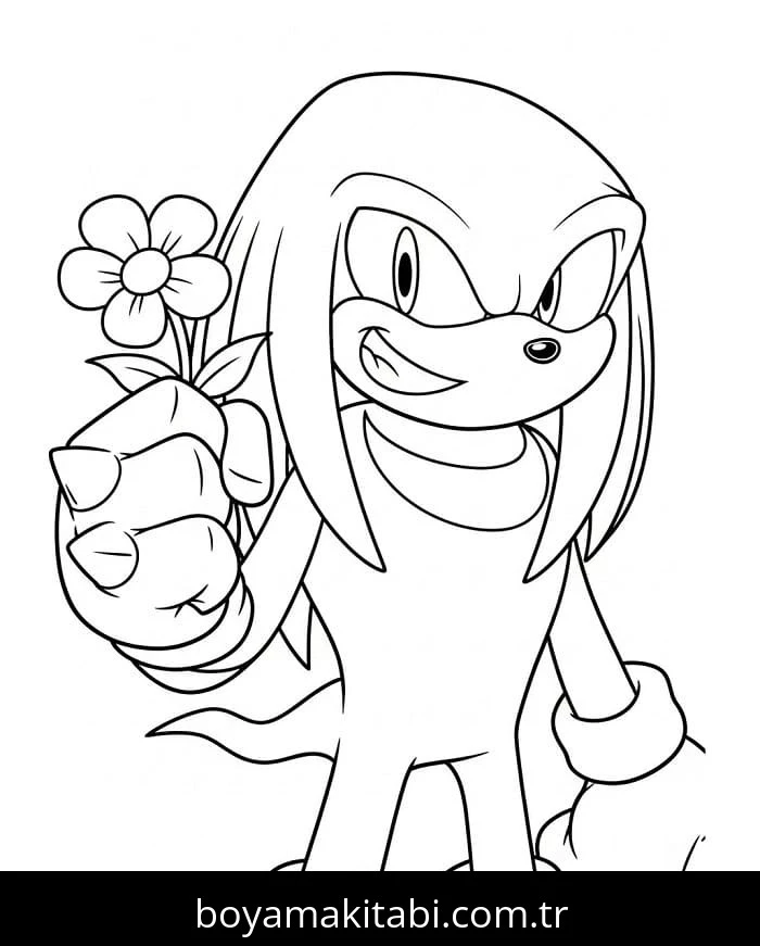 Knuckles boyama sayfası – sanatsal çalışma, çocuklar için