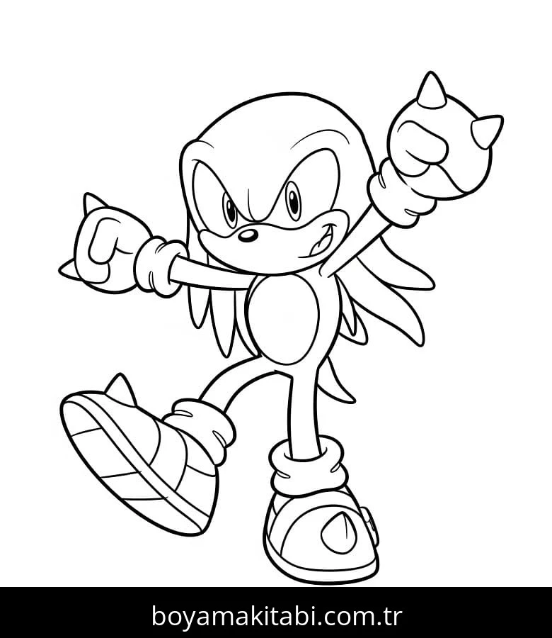 Knuckles boyama sayfası – PDF indir, sevimli karakter
