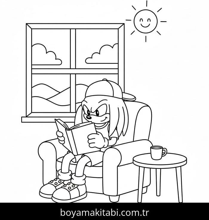 Knuckles boyama sayfası – kolay boyama, eğitici aktivite