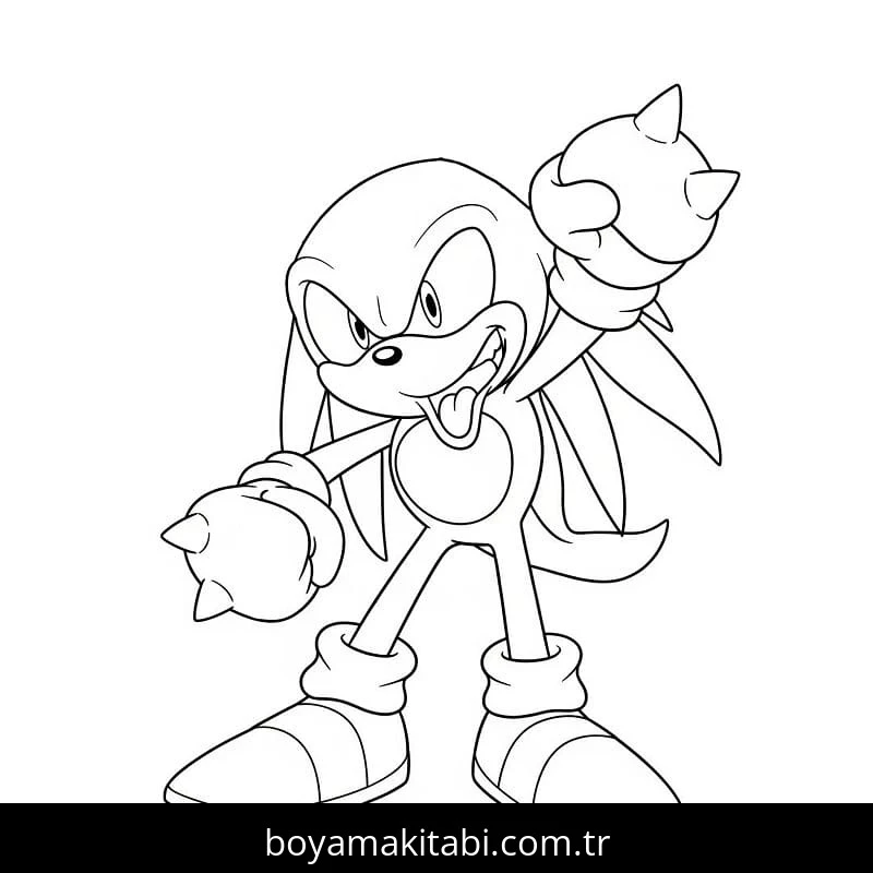 Knuckles boyama sayfası – yaratıcılığı geliştirir, keyifli zaman