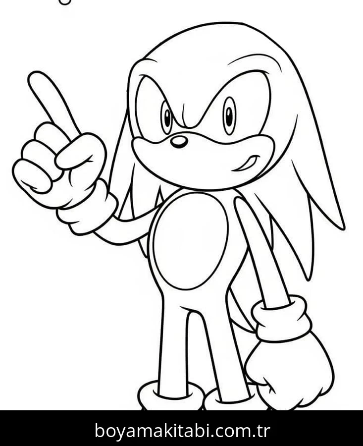 Knuckles boyama sayfası – eğitici aktivite, yaratıcılık