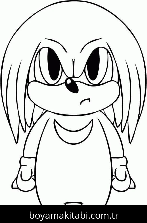 Knuckles boyama sayfası – evde etkinlik, ücretsiz yazdır