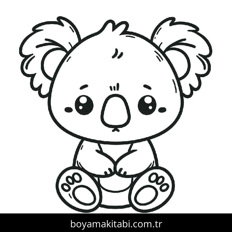 Koala boyama sayfası – sanatsal çalışma, çocuklar için