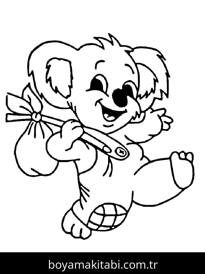 Koala boyama sayfası – boyama çalışması, yaratıcılığı geliştirir