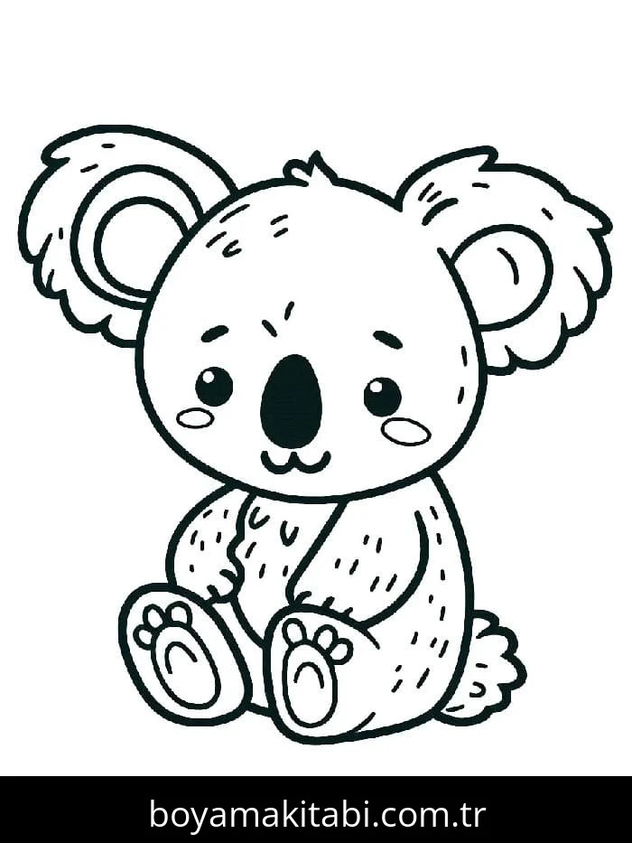 Koala boyama sayfası – yaratıcılığı geliştirir, keyifli zaman