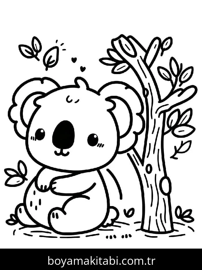 Koala boyama sayfası – boyama çalışması, yaratıcılığı geliştirir