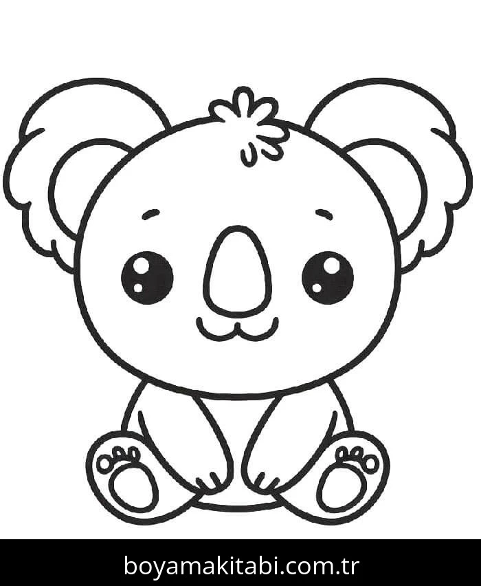Koala boyama sayfası – renkli çizimler, okul öncesi