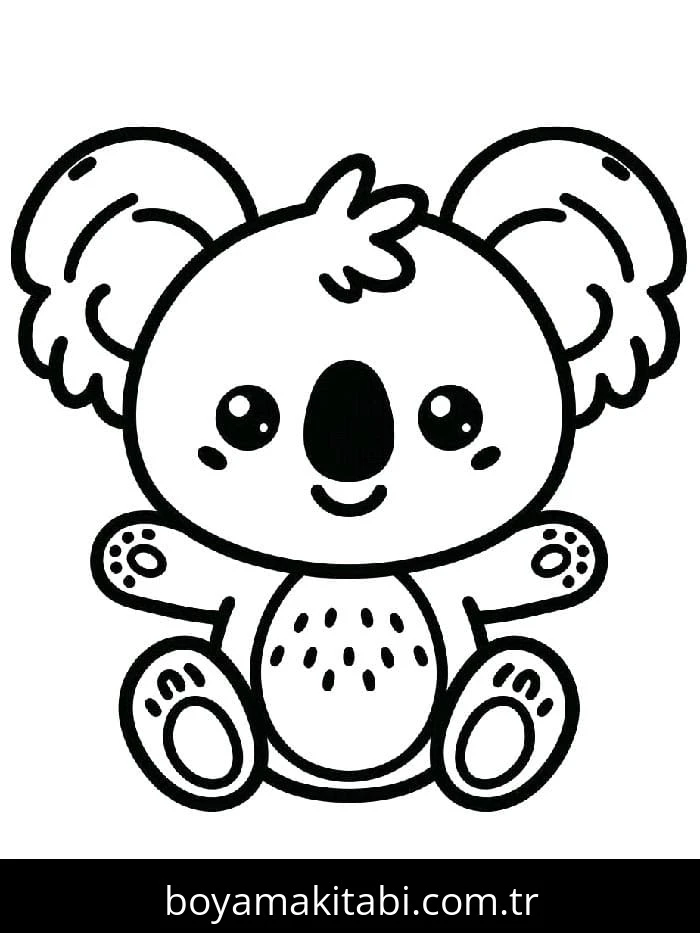 Koala boyama sayfası – PDF indir, sevimli karakter