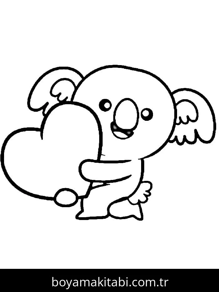 Koala boyama sayfası – kolay boyama, eğitici aktivite