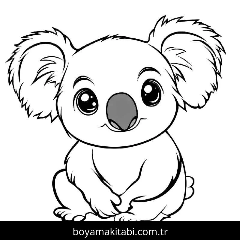 Koala boyama sayfası – yaratıcılığı geliştirir, keyifli zaman