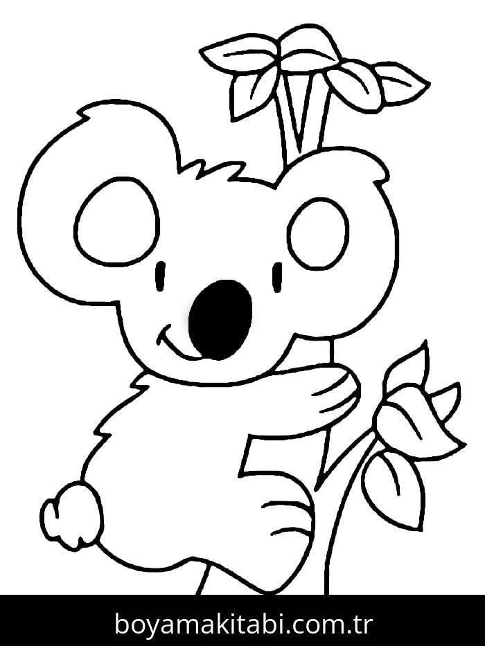 Koala boyama sayfası – okul öncesi, evde etkinlik