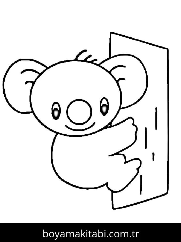 Koala boyama sayfası – boyama etkinliği, çocuk aktivitesi