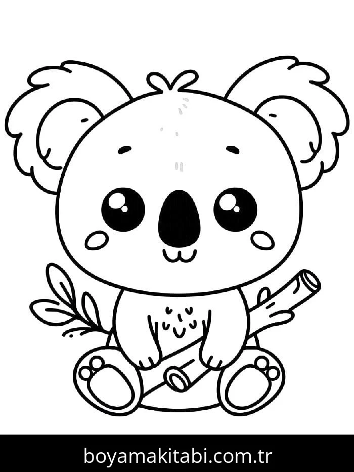 Koala boyama sayfası – sevimli karakter, sanatsal çalışma