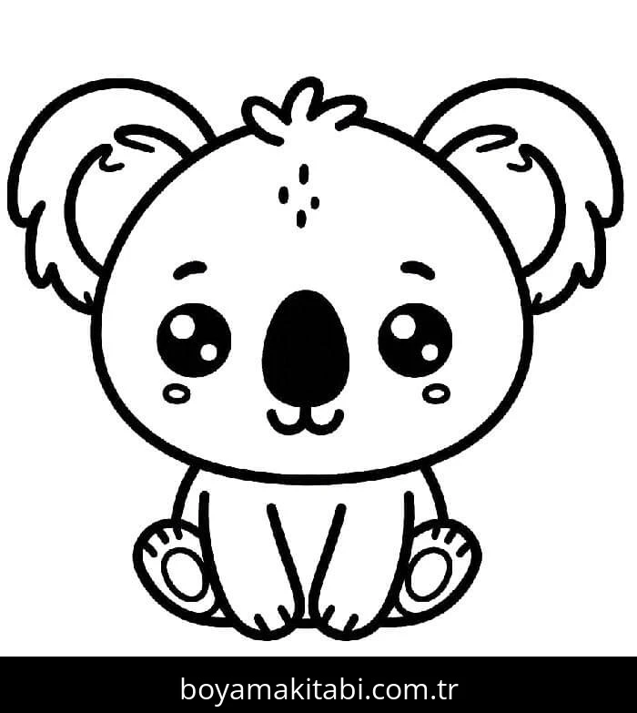 Koala boyama sayfası – boyama çalışması, yaratıcılığı geliştirir
