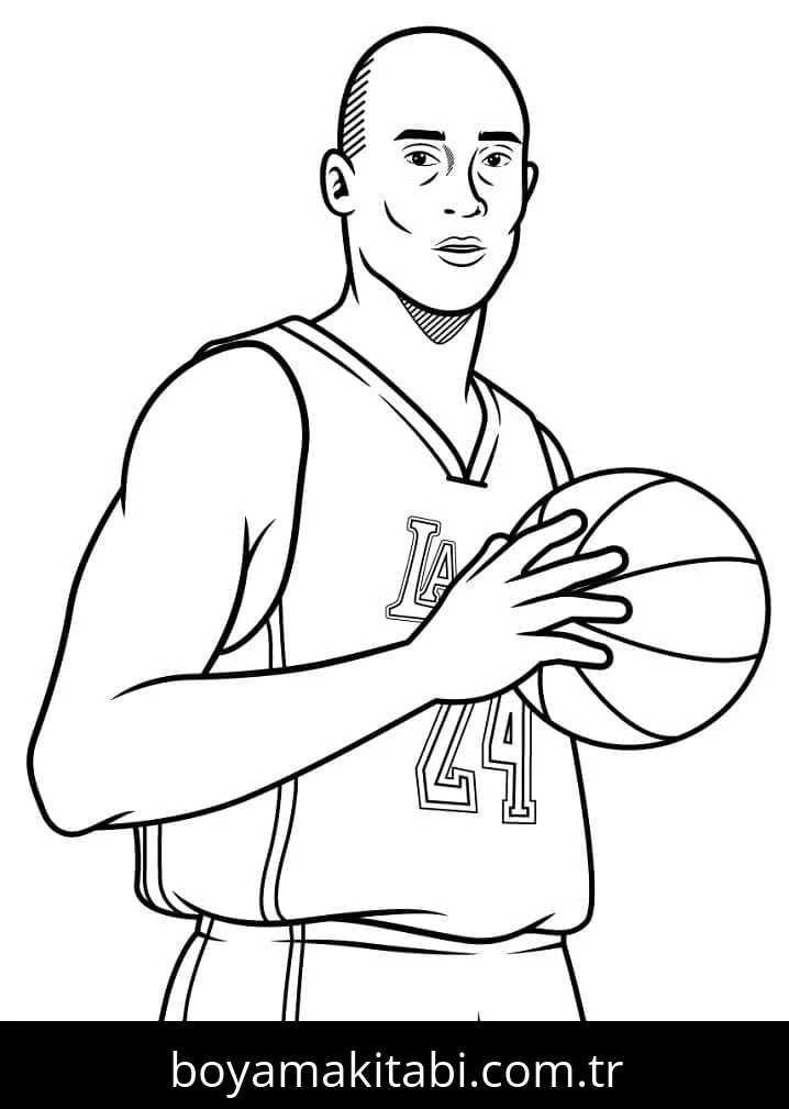 Kobe Bryant boyama sayfası – çocuk aktivitesi, PDF indir