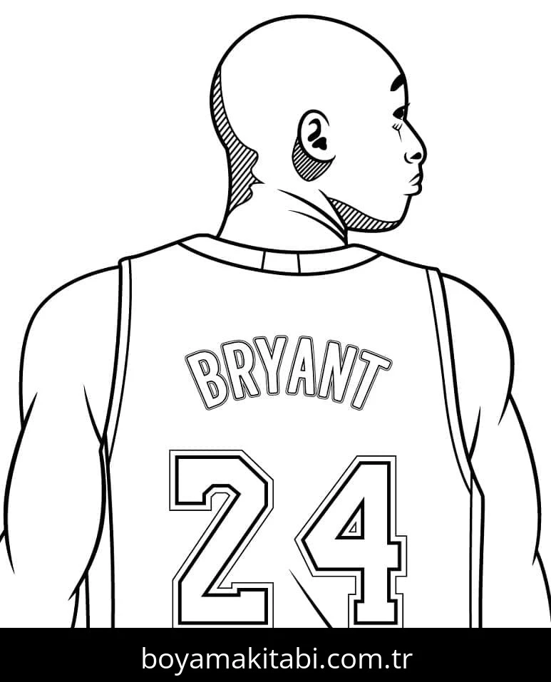 Kobe Bryant boyama sayfası – yaratıcılık, eğlenceli etkinlik