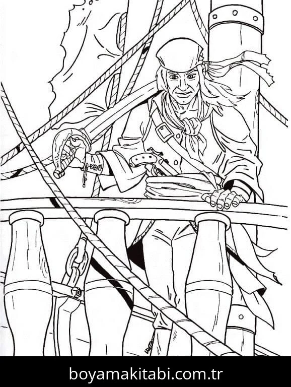 Korsan boyama sayfası #27 – el becerilerini geliştirir, boyama çalışması