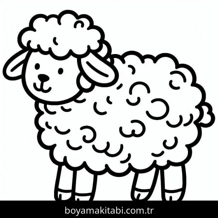 Koyun boyama sayfası – yaratıcılığı geliştirir, keyifli zaman