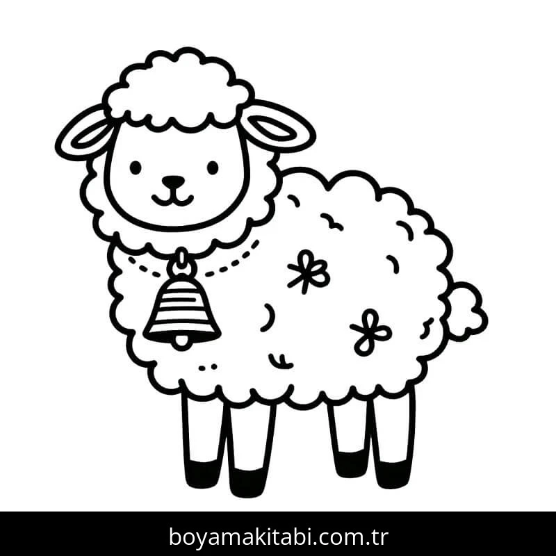 Koyun boyama sayfası – boyama çalışması, yaratıcılığı geliştirir