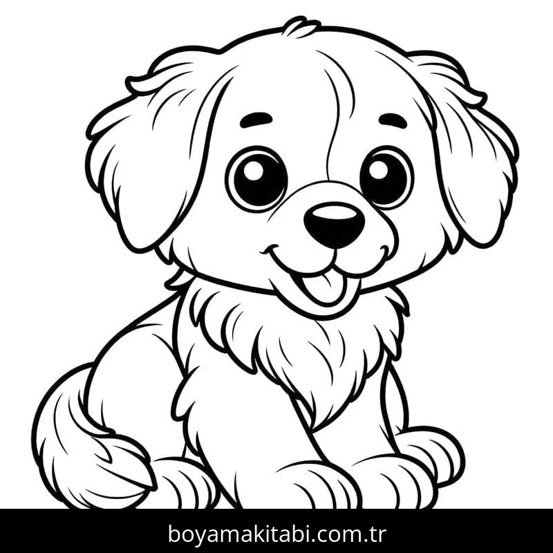 Köpek boyama sayfası #688 – günlük etkinlik önerisi, kolay boyama