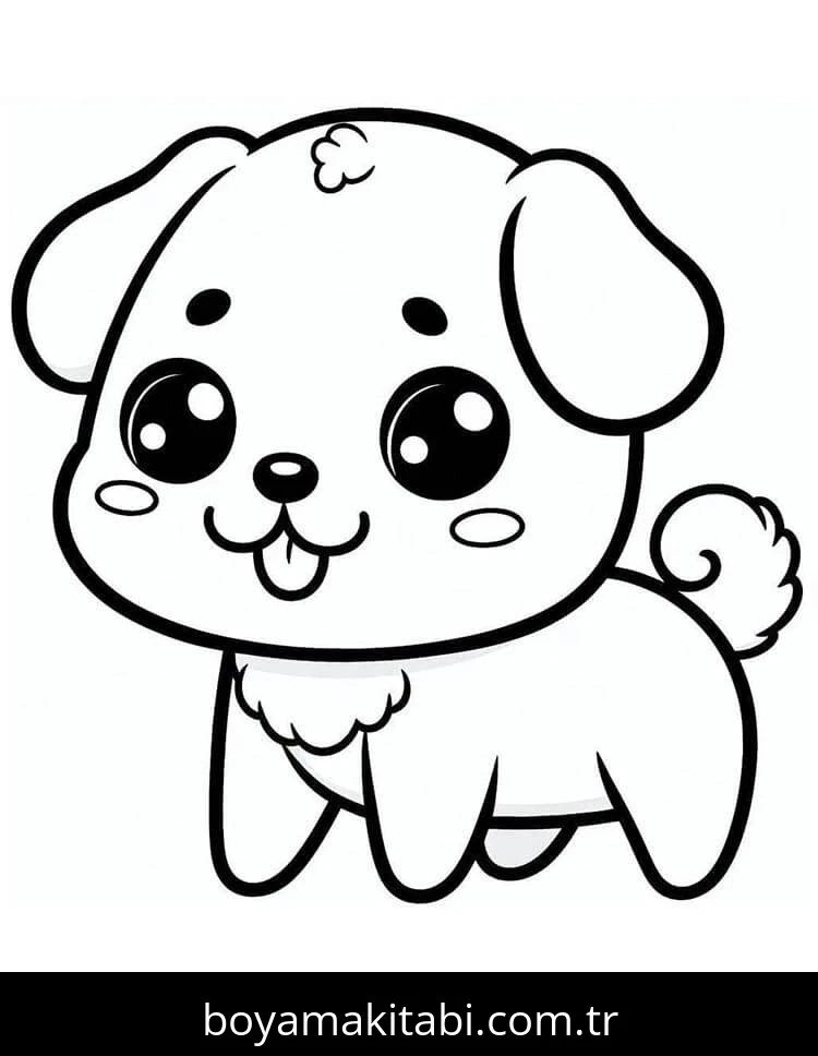 Köpek boyama sayfası #695 – kolay boyama, eğitici aktivite