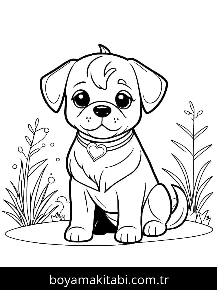 Köpek boyama sayfası #700 – sevimli karakter, sanatsal çalışma