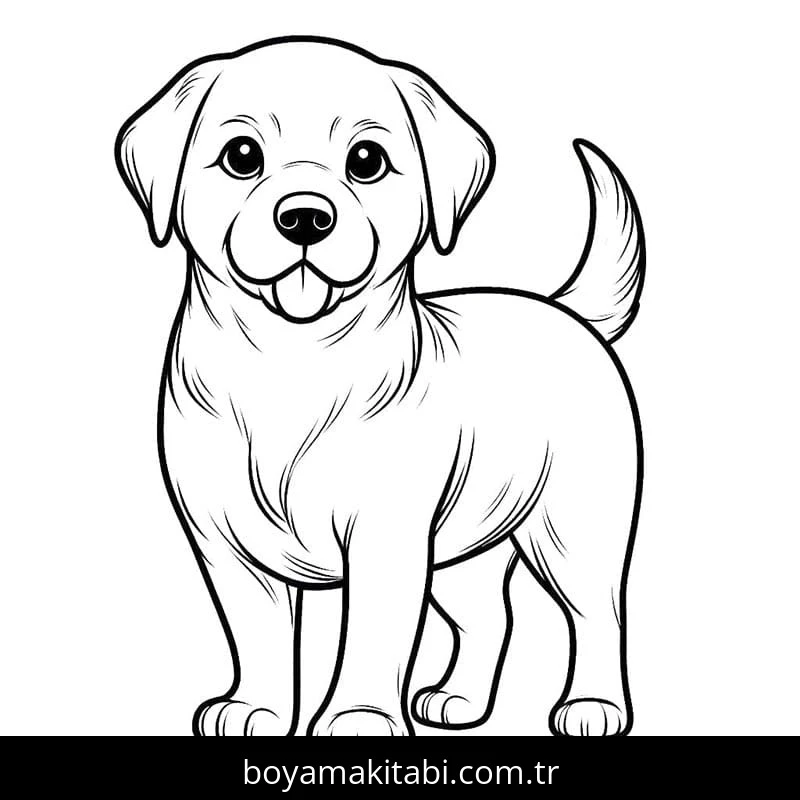Köpek boyama sayfası #701 – çizgi film temalı, basit çizim
