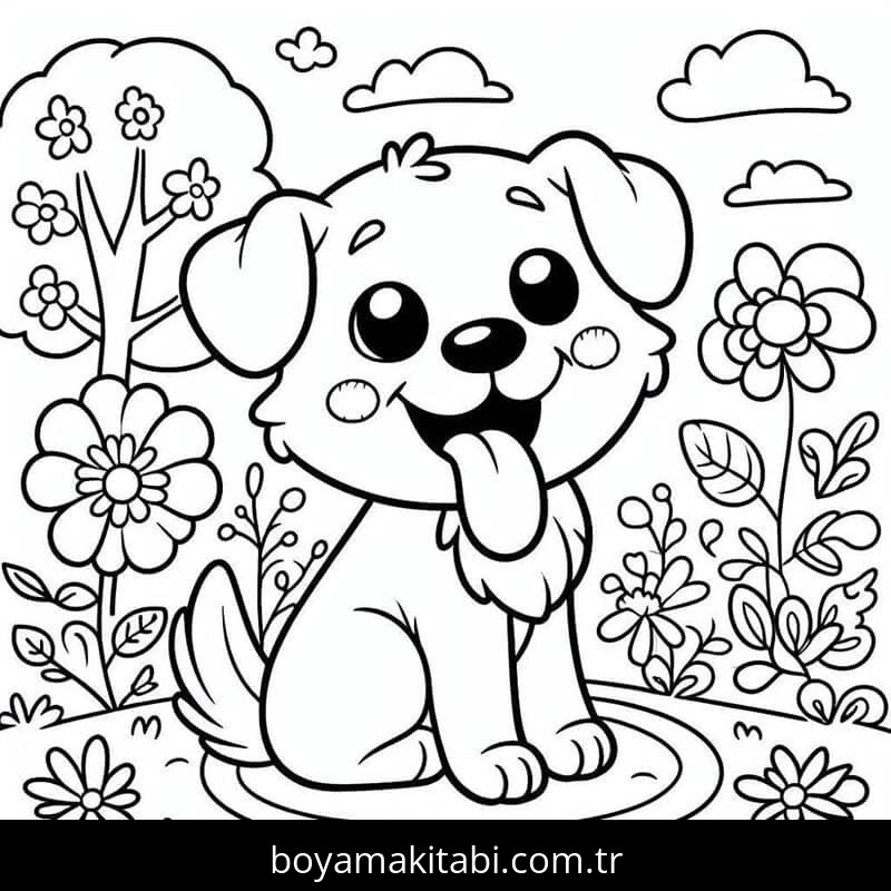Köpek boyama sayfası #718 – dikkat ve odaklanma geliştirir, A4 baskıya uygun