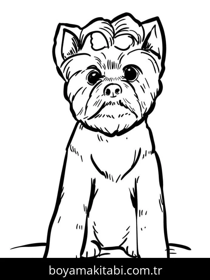 Köpek boyama sayfası #722 – sabır ve özgüven kazandırır, yaratıcı sanat çalışması