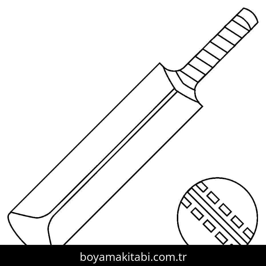 Kriket Sporu boyama sayfası – boyama etkinliği, çocuk aktivitesi