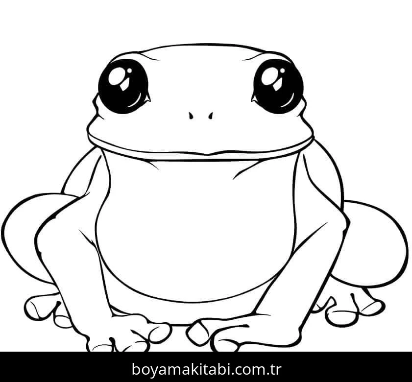Kurbağa boyama sayfası #182 – dikkat ve odaklanma geliştirir, A4 baskıya uygun