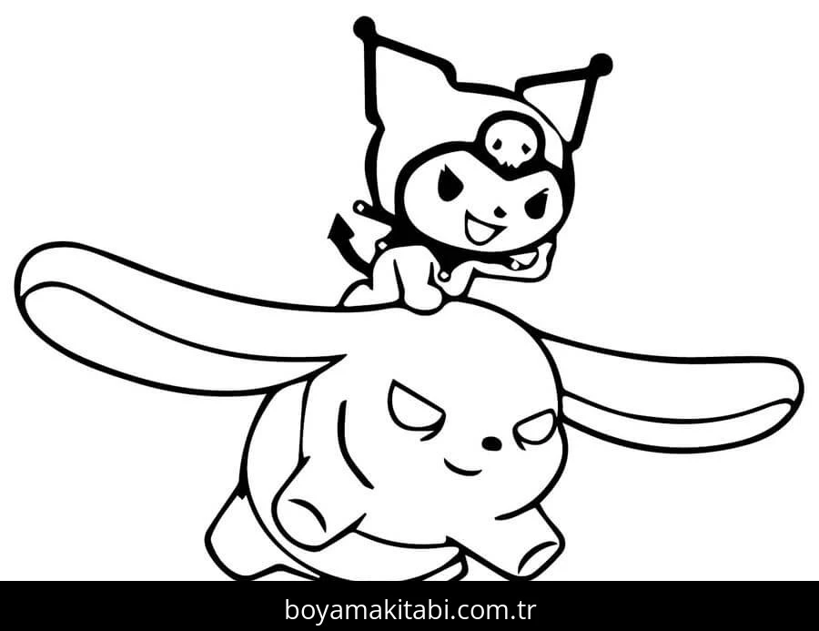 Kuromi boyama sayfası #140 – sevimli karakter, sanatsal çalışma