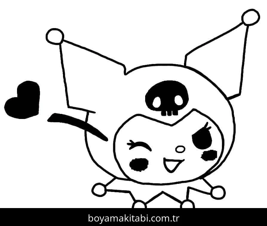 Kuromi boyama sayfası #141 – çizgi film temalı, basit çizim