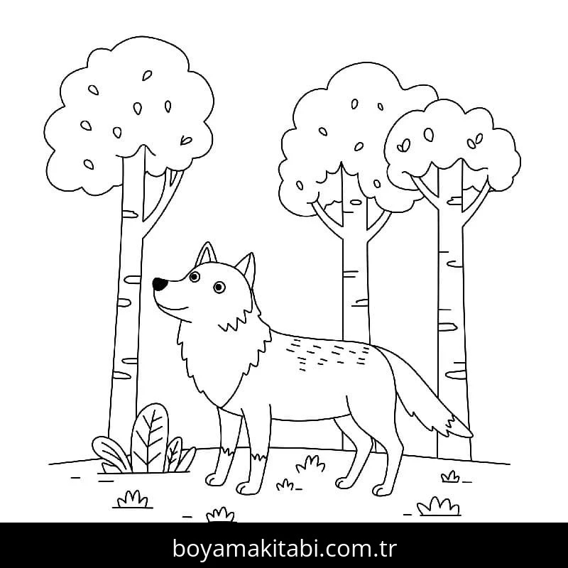 Kurt boyama sayfası – PDF indir, sevimli karakter