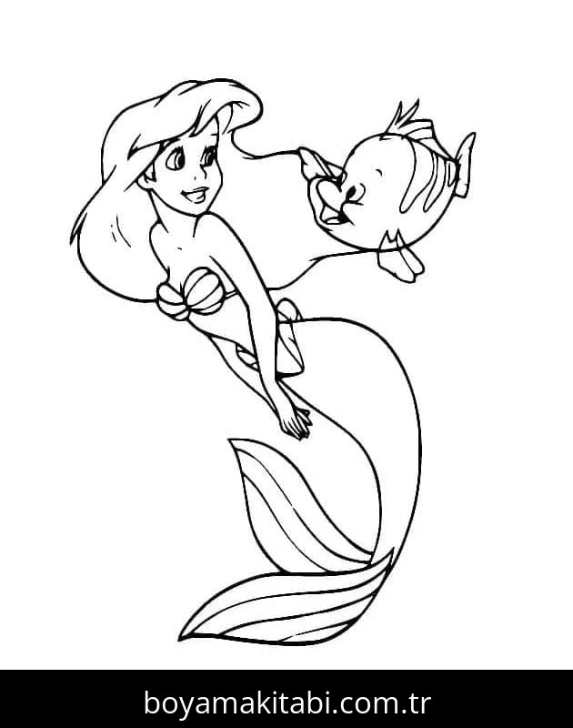 Küçük Deniz Kızı (Little Mermaid) boyama sayfası #28 – eğlenceli öğrenme deneyimi, okul öncesi