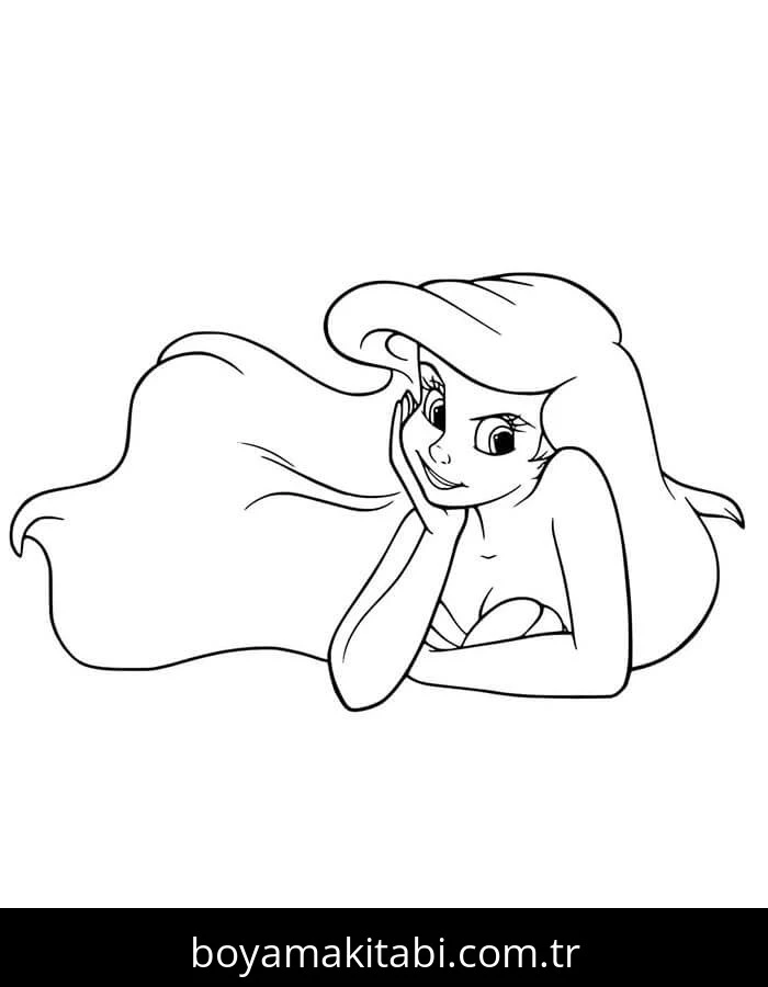 Küçük Deniz Kızı (Little Mermaid) boyama sayfası #30 – PDF indir, sevimli karakter