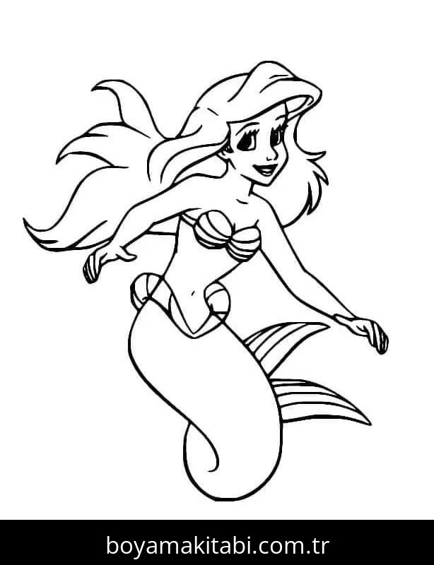 Küçük Deniz Kızı (Little Mermaid) boyama sayfası #36 – boyama etkinliği, çocuk aktivitesi