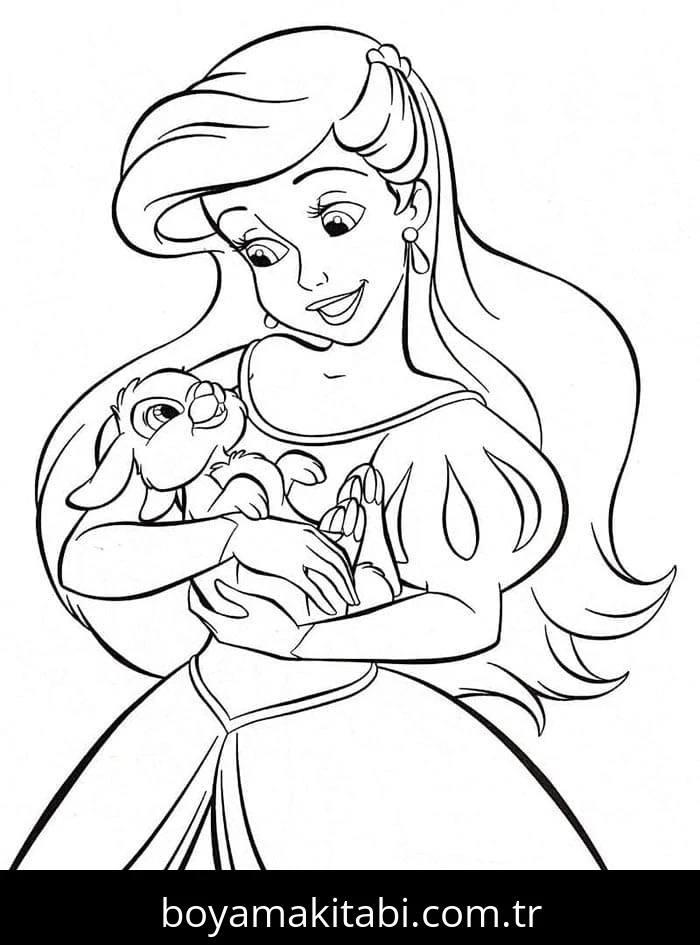 Küçük Deniz Kızı (Little Mermaid) boyama sayfası #44 – sanatsal çalışma, aile ile vakit geçirme