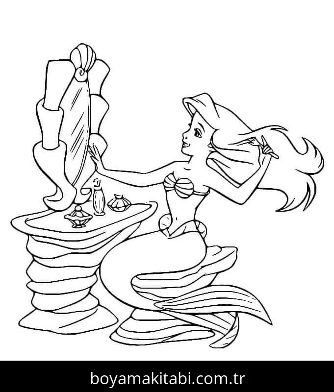Küçük Deniz Kızı (Little Mermaid) boyama sayfası #47 – boyama çalışması, sınıf etkinliği