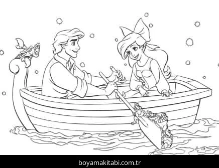 Küçük Deniz Kızı (Little Mermaid) boyama sayfası – kolay boyama, eğitici aktivite