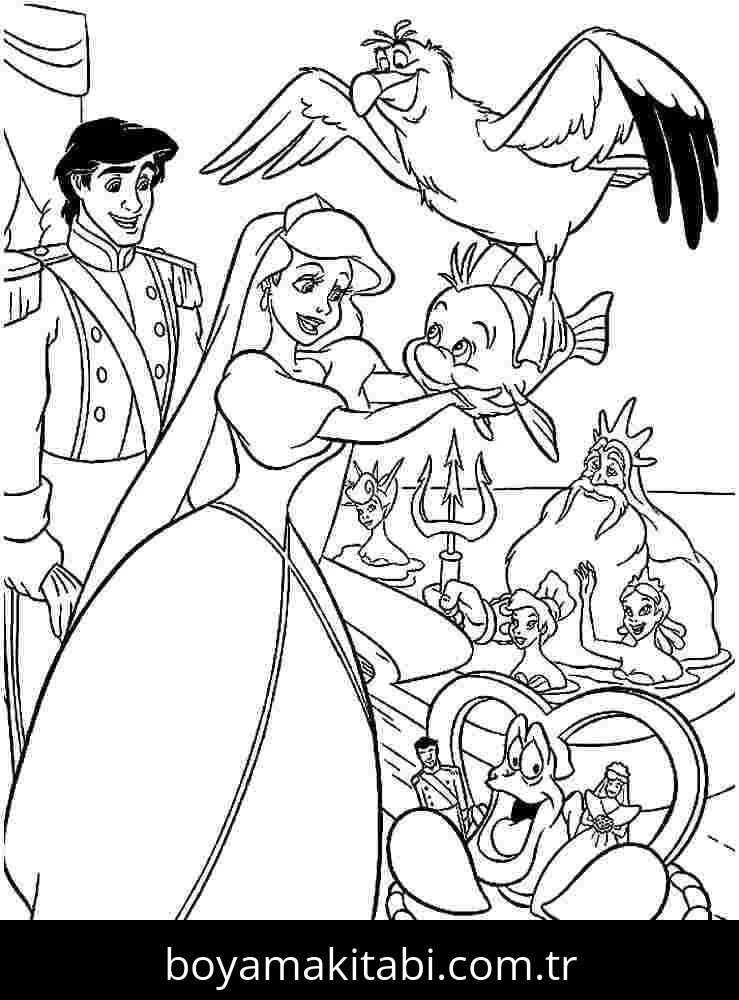 Küçük Deniz Kızı (Little Mermaid) boyama sayfası – ücretsiz yazdır, boyama etkinliği