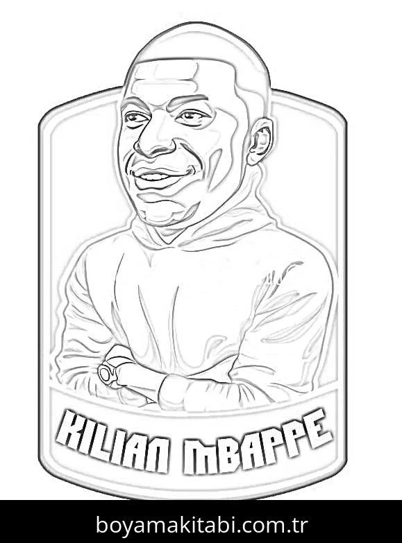 Kylian Mbappe boyama sayfası – eğitici aktivite, yaratıcılık