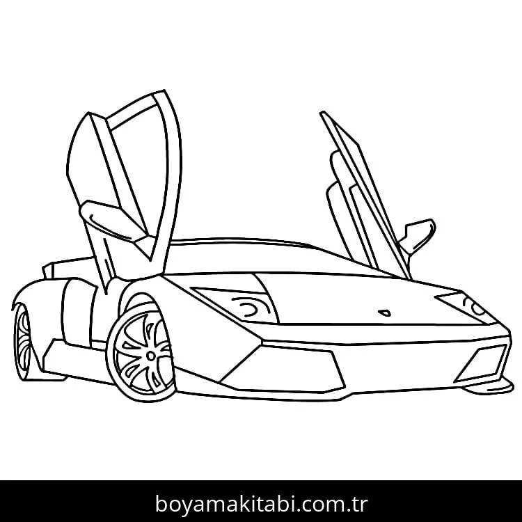 Lamborghini boyama sayfası – evde etkinlik, ücretsiz yazdır