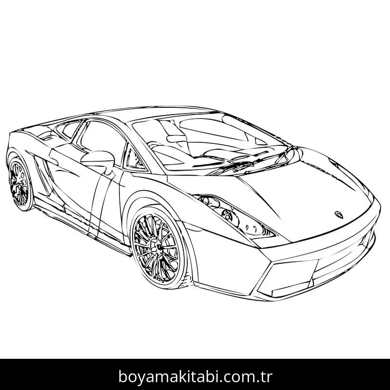 Lamborghini boyama sayfası – yaratıcılık, eğlenceli etkinlik