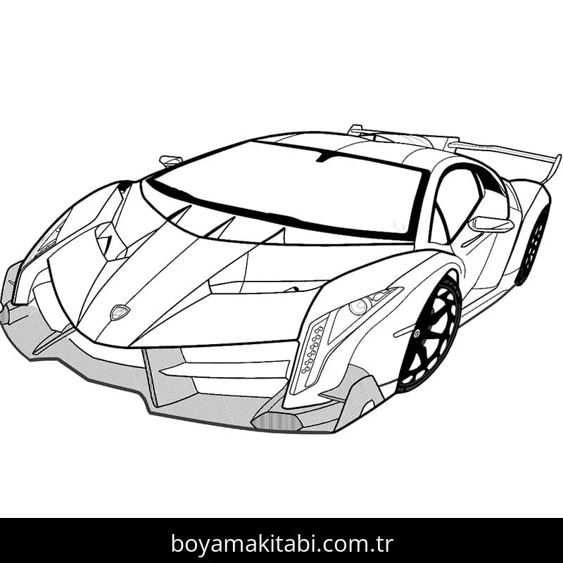 Lamborghini boyama sayfası – boyama çalışması, yaratıcılığı geliştirir