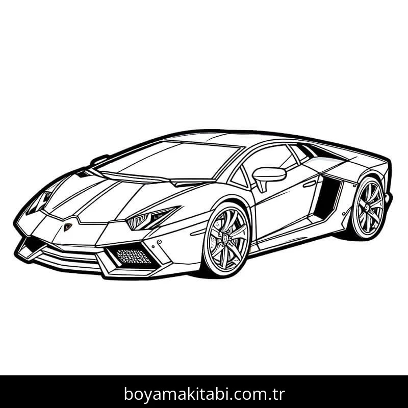 Lamborghini boyama sayfası – okul öncesi, evde etkinlik