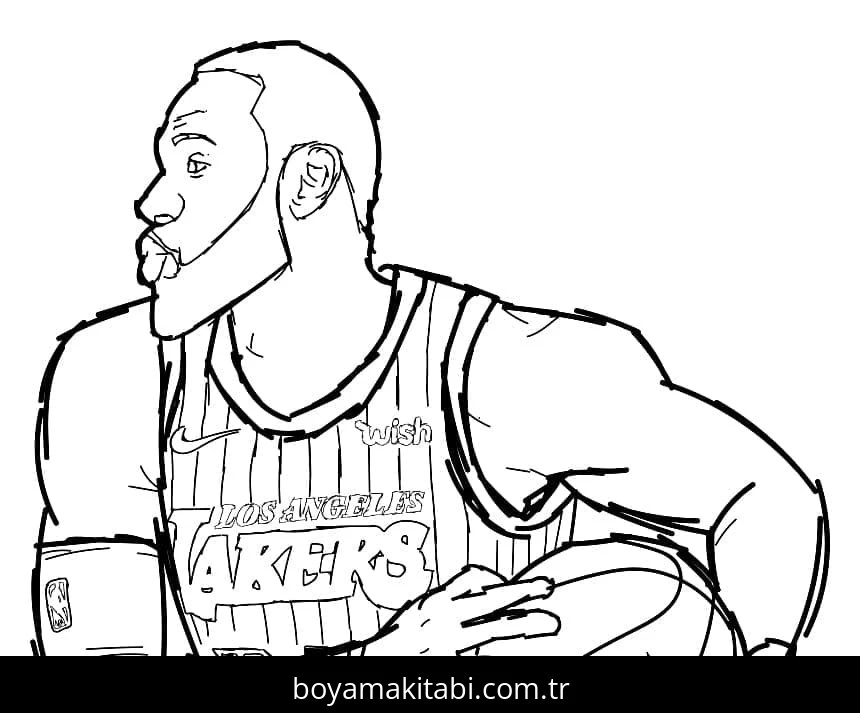 LeBron James boyama sayfası – boyama etkinliği, çocuk aktivitesi
