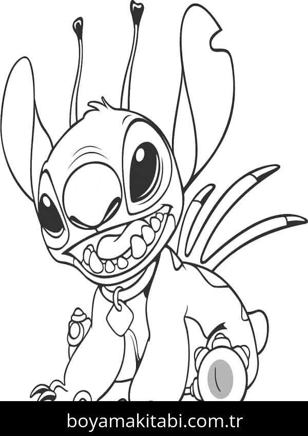 Lilo ve Stitch boyama sayfası – eğlenceli etkinlik, el becerilerini geliştirir