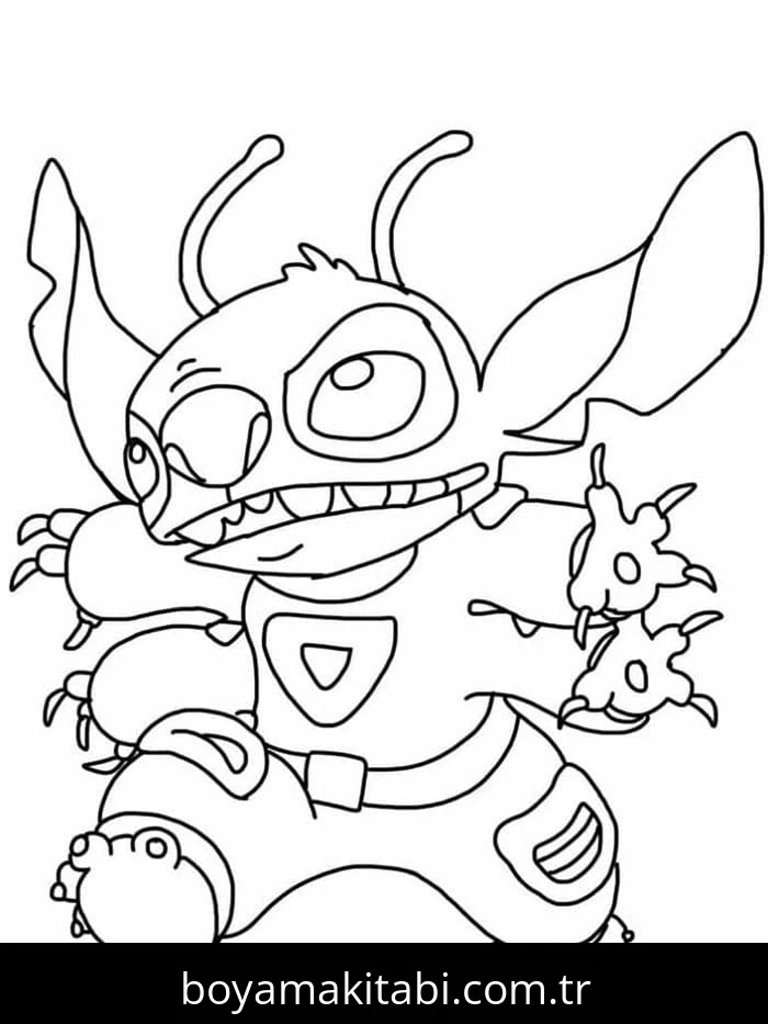 Lilo ve Stitch boyama sayfası – el becerilerini geliştirir, boyama çalışması