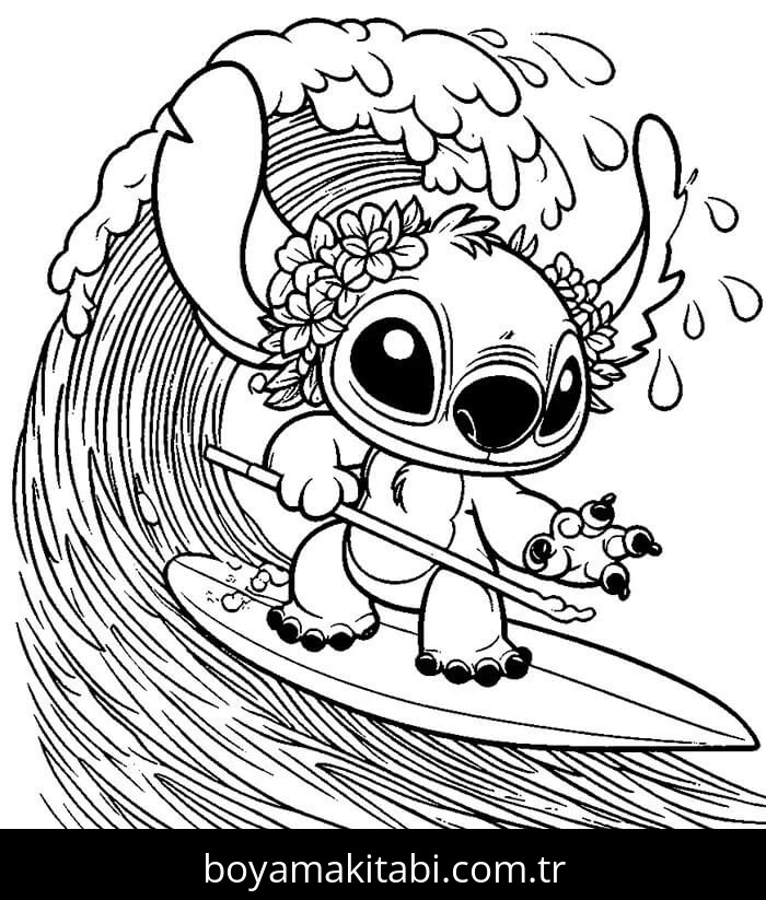Lilo ve Stitch boyama sayfası – boyama çalışması, yaratıcılığı geliştirir